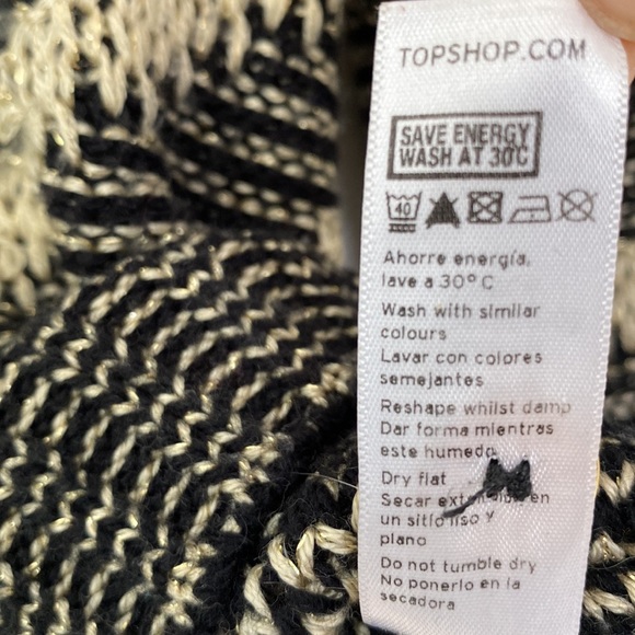 TopShop chevron sweater with Gold Metallic thread, cropped sweater - Picture 7 of 7